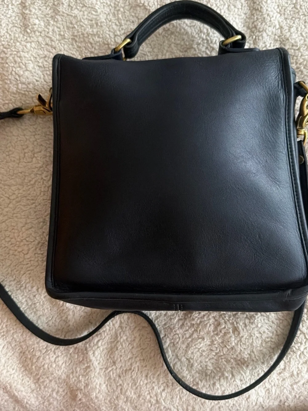 Vintage Coach Station Bag Navy